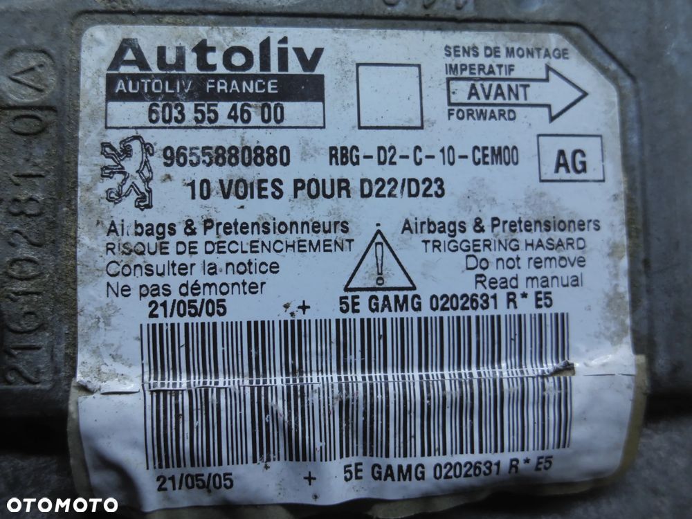 SENSOR AIRBAG PODUSZEK 9655880880 PEUGEOT 407 - 2