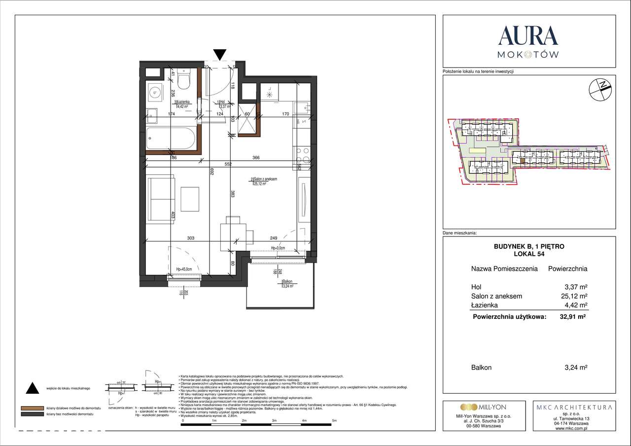 1-pokojowe mieszkanie 32m2 + balkon Bezpośrednio - Pełny obrazek: 2/11