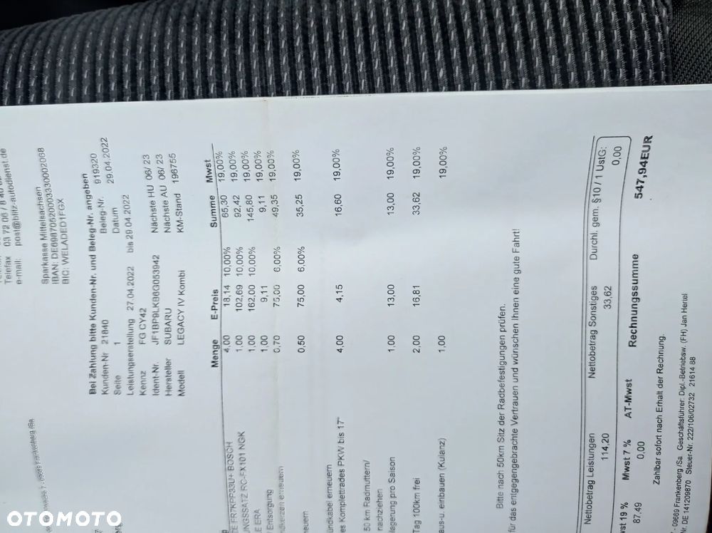 UWAGA ! 2007 SUBARU OUTBACK NOWY MODEL 2,5BENZ 165PS B4 MANUAL 4WD WLAS PL - 17