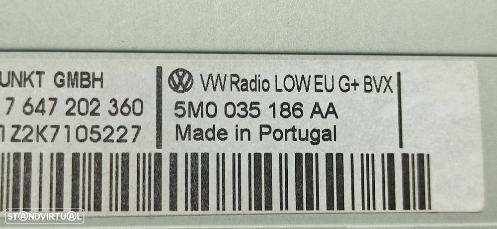 SISTEMA AUDIO / RADIO CD VOLKSWAGEN POLO (6R1) ADVANCE - 2