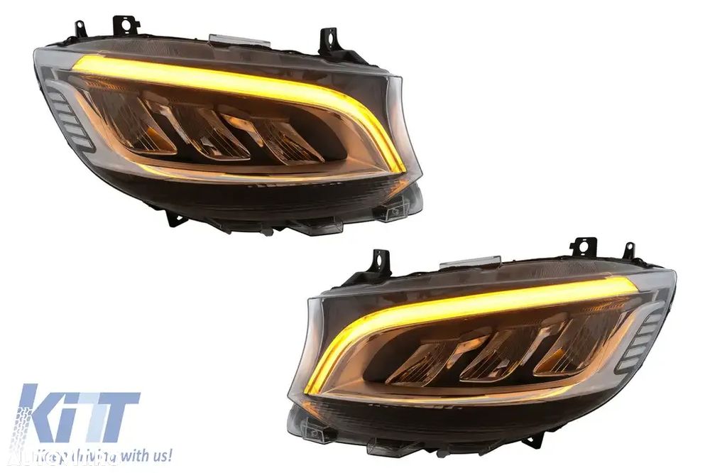 Faruri Full LED Mercedes Sprinter W907 Halogen (2019-2023) Negru - 5