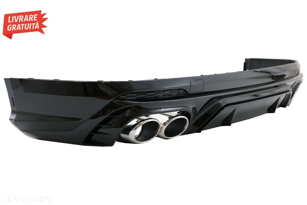 Difuzor Bara Spate Evacuare Dubla Audi Q5 SUV FY S-Line (2018-2020) Evacuari Crom- livrare gratuita - 2