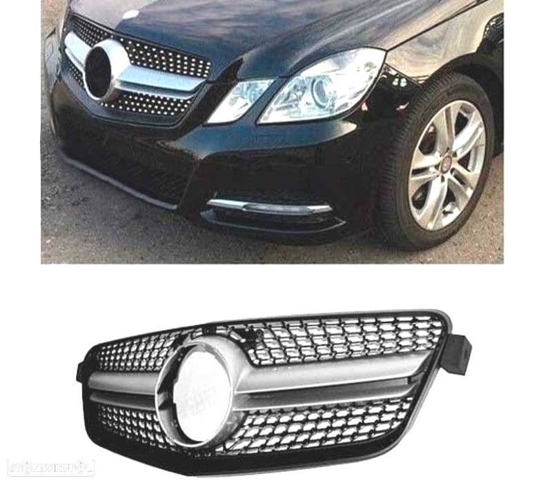 GRELHA FRONTAL MERCEDES CLASE E W212 09-13 LOOK AMG DIAMANT CROMADO PRETO - 4