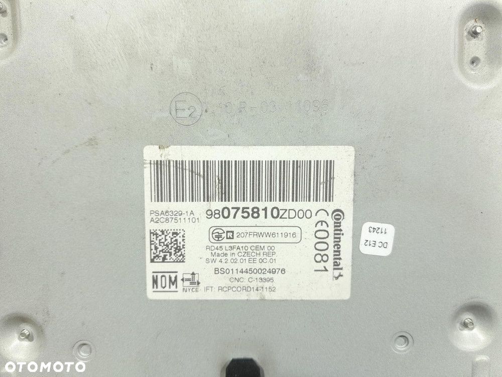 PEUGEOT 301 RADIO FABRYCZNE RADIOODTWARZACZ 98075810ZD - 6