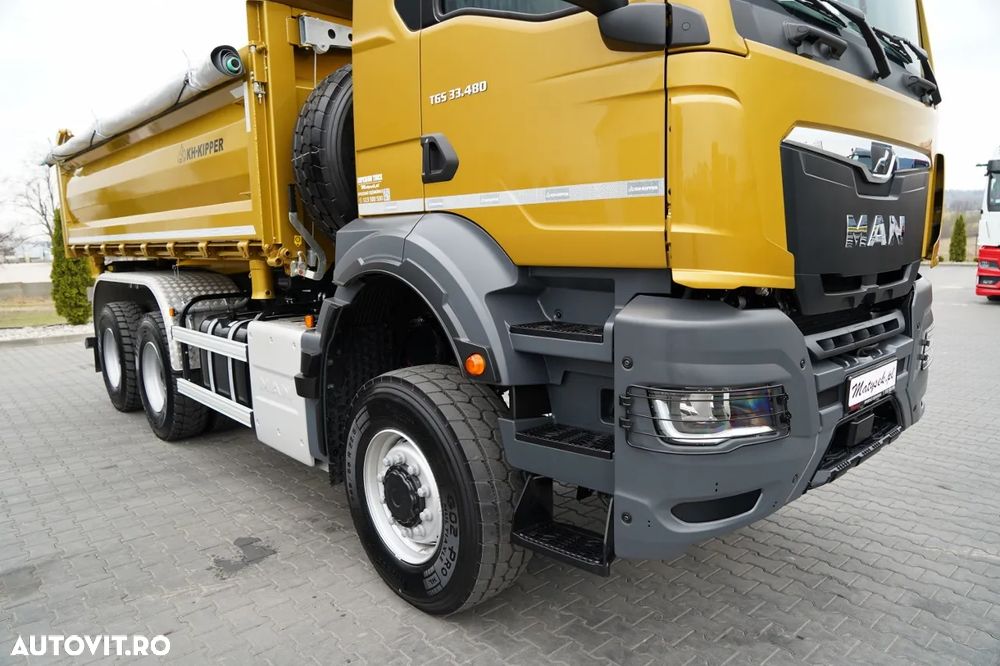 MAN TGS 33.480 / 6X6 / BASCULATOR 3 LATE / BORDMATIC / HYDROBRA / KH KIPPER / AUTOMAT / NOU / DISPONIBIL IMEDIAT / - 18