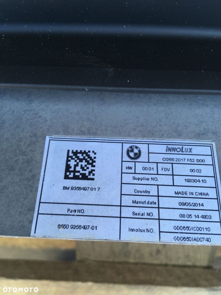 MONITOR EKRAN WYŚWIETLACZ BMW 1 F52 9356497 - 8