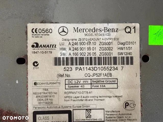 RADIO NAWIGACJA MERCEDES-BENZ W246 A2469005707 A2469019901 A1669022704 A2469006710 A2469019901 A1669022605 - 9