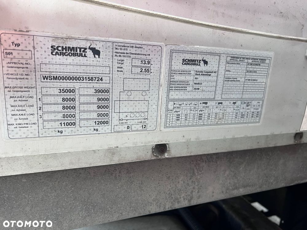 Schmitz Cargobull FIRANKA / OSIE SCHMITZ / KOŁO ZAPASOWE / 2012 ROK !! - 31