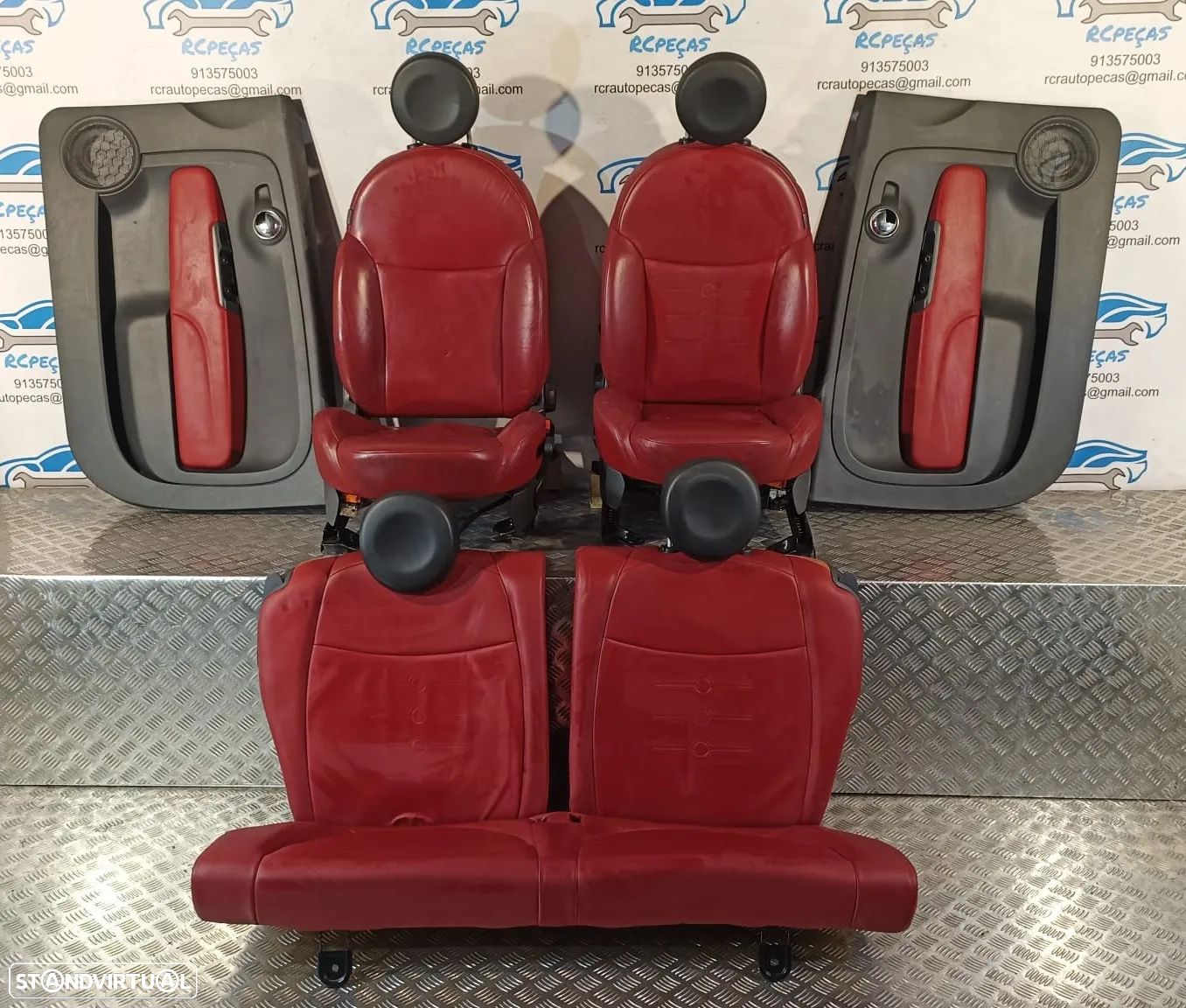 .BANCOS FIAT 500 312 SPORT PELE QUARTELAS - 1