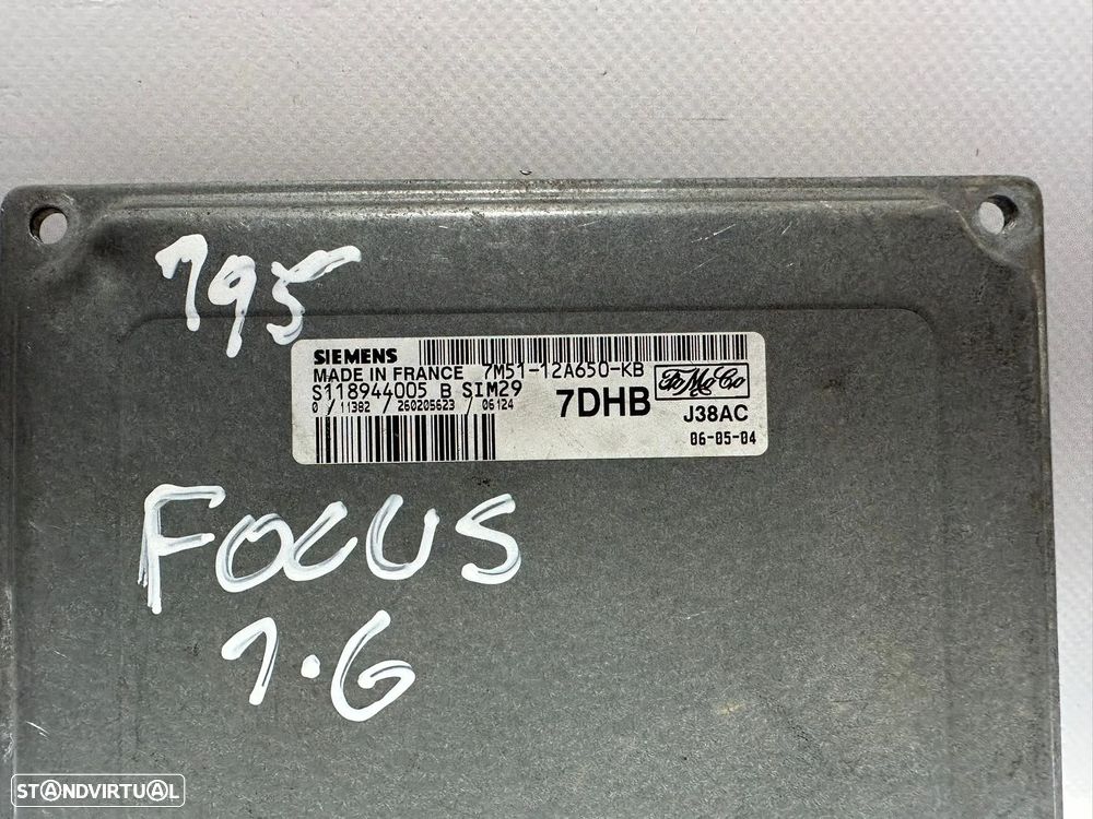 .Centralina Motor Siemens Ford 1.6 1.6 Ti VCT 7M5112A650KB S118944005B 2003 - 2010 - 8