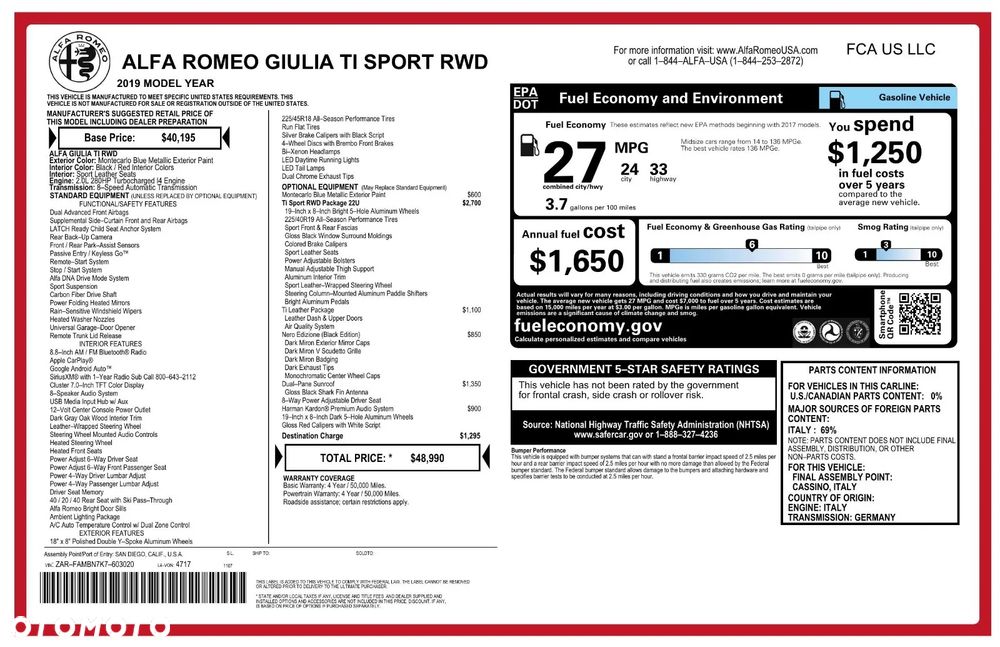Alfa Romeo Giulia 2.0 Turbo 16V AT8 Veloce Ti - 39