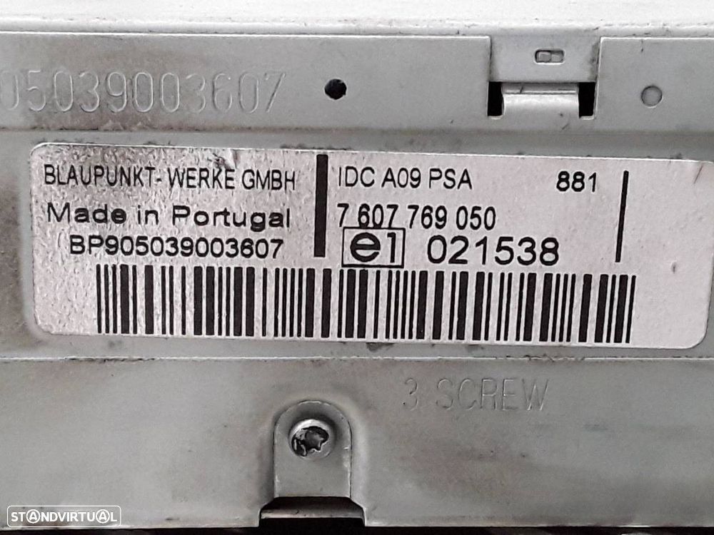 SISTEMA AUDIO / RADIO CD PEUGEOT 307 CC 2004 - 3