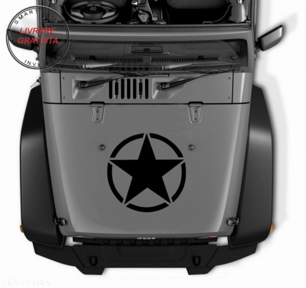 Sticker Stea Negru Universal Jeep, SUV, Camioane sau alte Autoturisme- livrare gratuita - 4