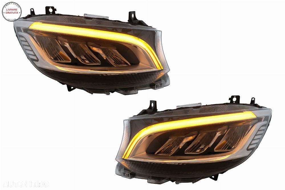 Faruri Full LED Mercedes Sprinter W907 Halogen (2019-2023) Negru- livrare gratuita - 10