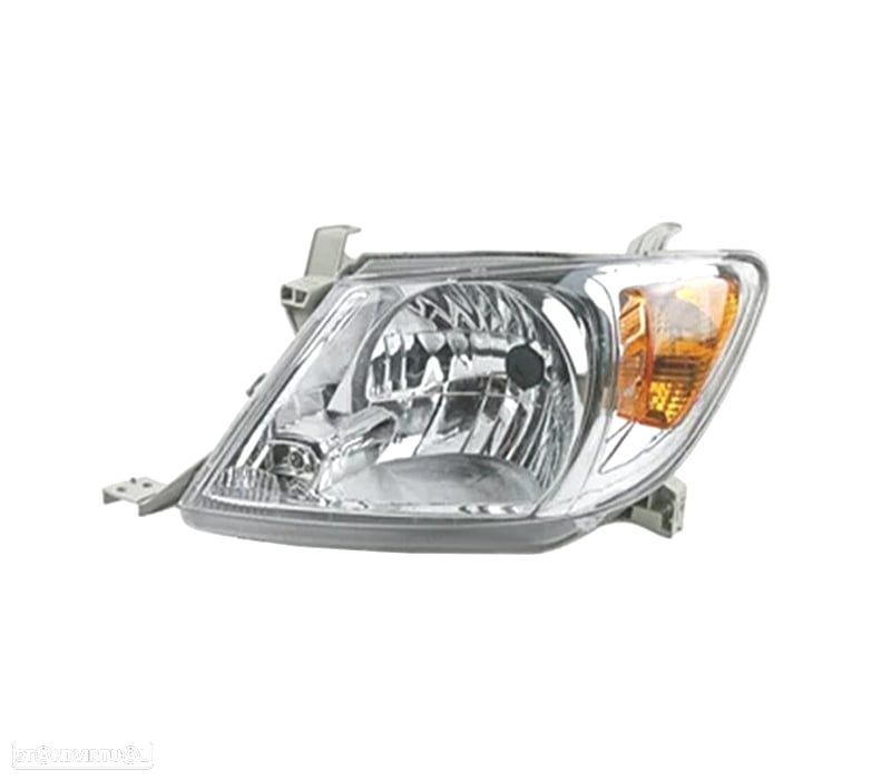 FAROL ESQ PARA TOYOTA HILUX VIGO PICK-UP 05-11 FUNDO CROMADO - 1
