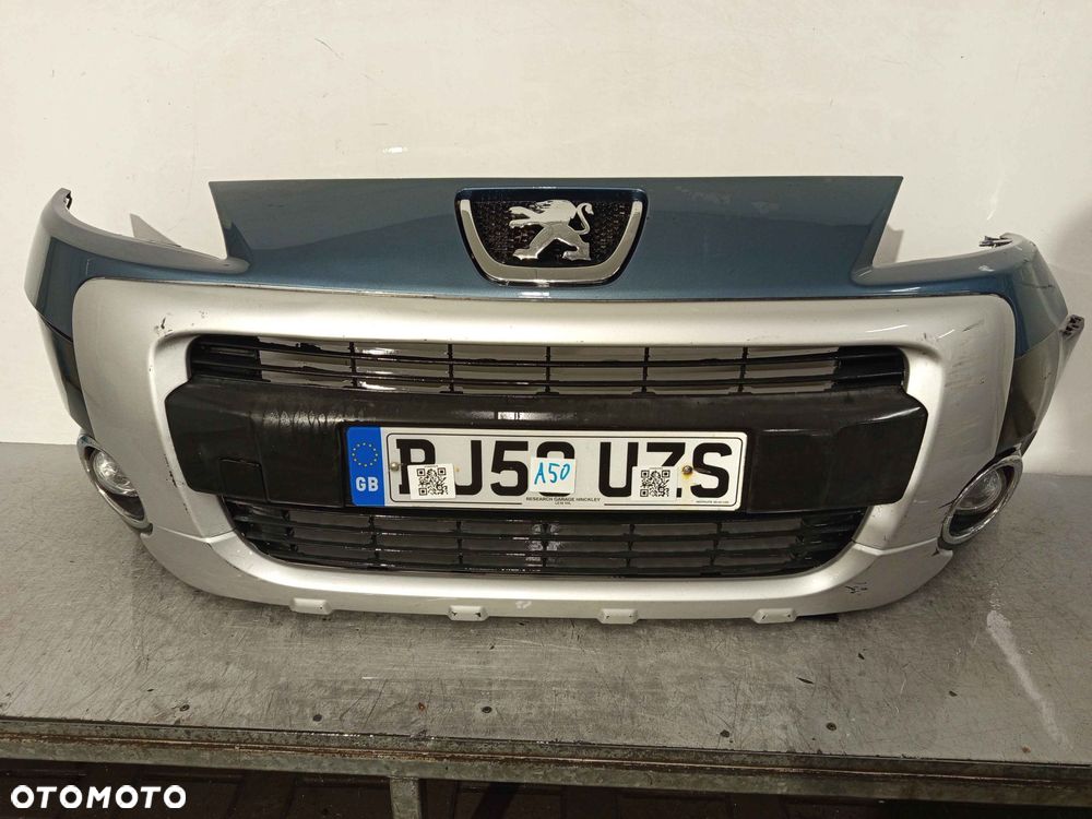 + ZDERZAK PRZÓD PRZEDNI PEUGEOT PARTNER 2 KGQ NIEBIESKI BŁĘKITNY HALOGENY - 1