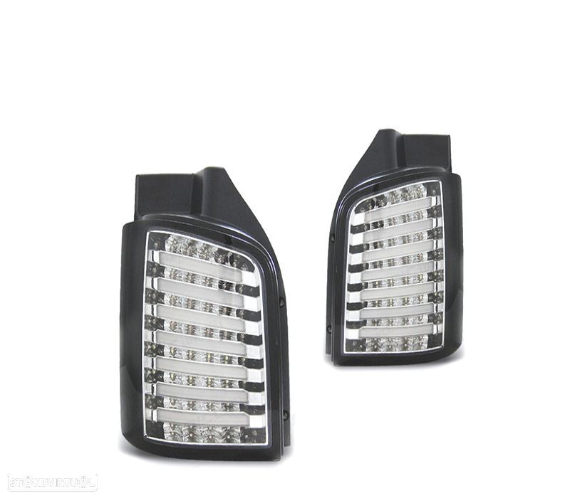 FAROLINS TRASEIROS PARA VOLKSWAGEN VW T5 1P 03-09 LED FUNDO CROMADO - 1