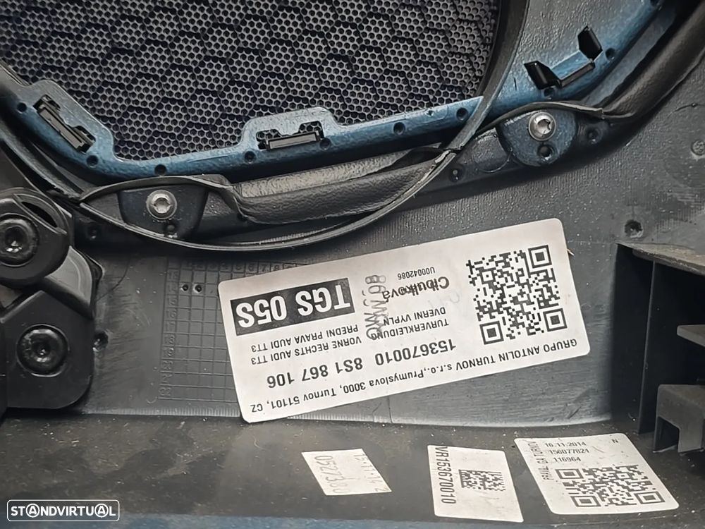Quartela forra da porta direita originais para Audi TT 2016+ cabrio 8s - 7
