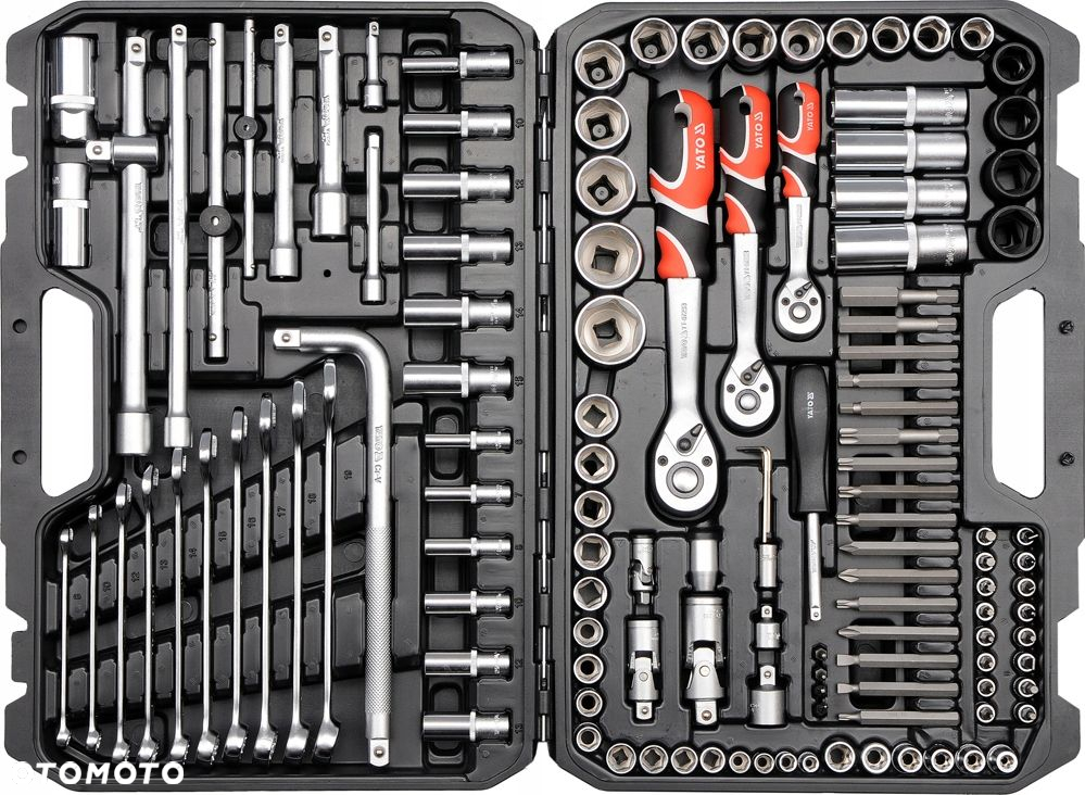 YATO ZESTAW 1/2" 1/4" 3/8" KLUCZE NASADOWE PŁASKIE BITY TORX NASADKI 128el - 4