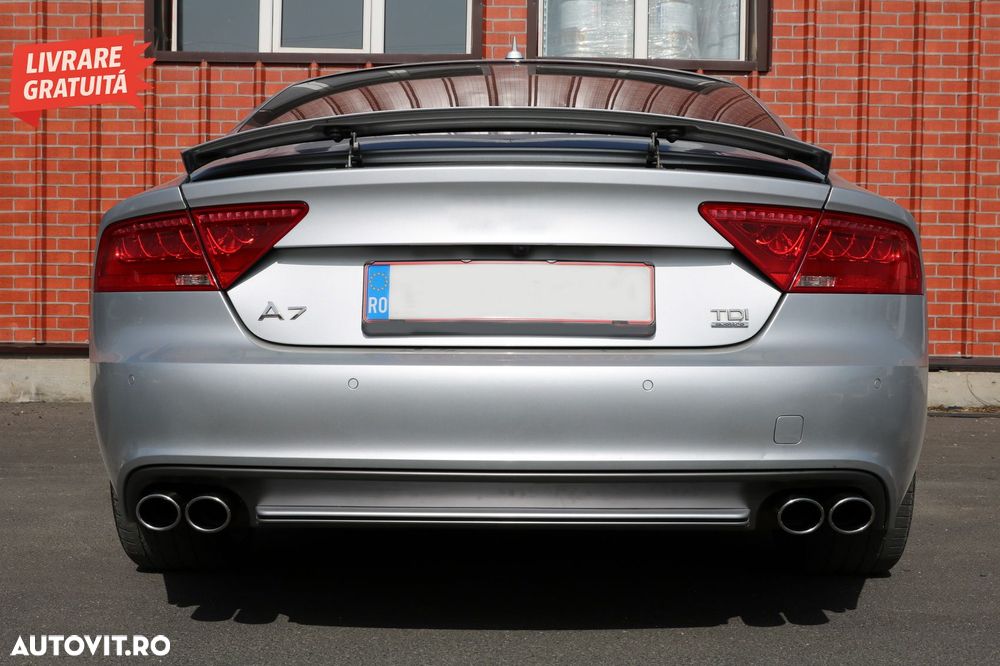 Difuzor Bara Spate si Ornamente Evacuare Audi A7 4G (2010-2014) S7 Facelift Design- livrare gratuita - 16