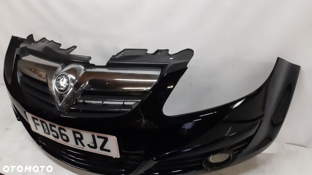 } ZDERZAK PRZÓD PRZEDNI OPEL CORSA D Z20R CZARNY HALOGENY - 3