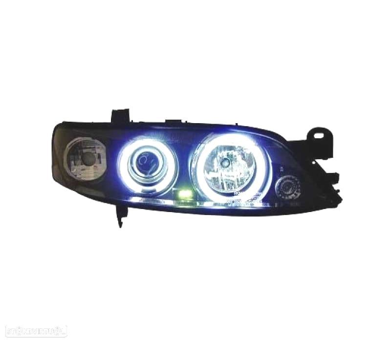 FARÓIS ANGEL EYES CCFL OPEL VECTRA 96-98 FUNDO PRETO - 2