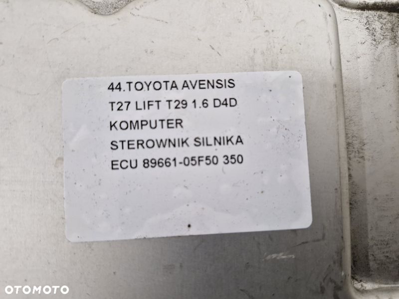 TOYOTA AVENSIS T27 LIFT T29 1.6 D4D KOMPUTER STEROWNIK SILNIKA ECU 89661-05F50 - 4