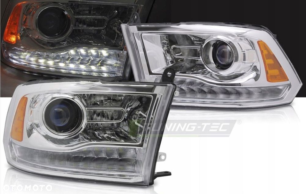 Reflektor Lampa Diody Soczewka Chrom Europa Dodge Ram IV 4 08-24 Classic - 2