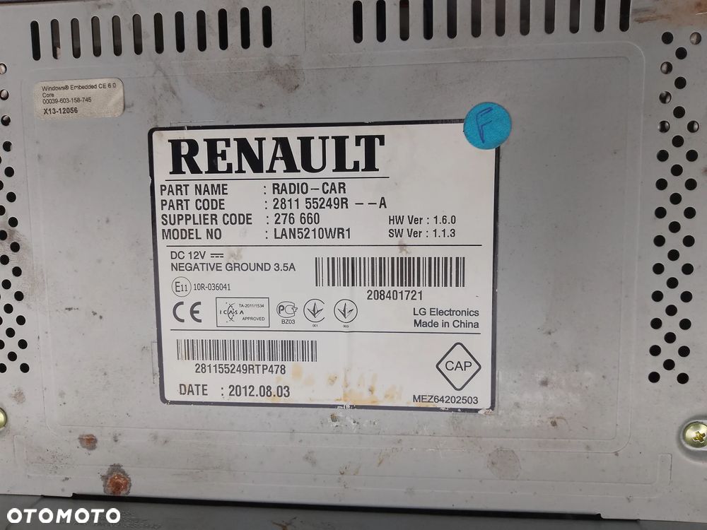 RENAULT CLIO IV WYŚWIETLACZ RADIO NAWIGACJA 281155249R - 7