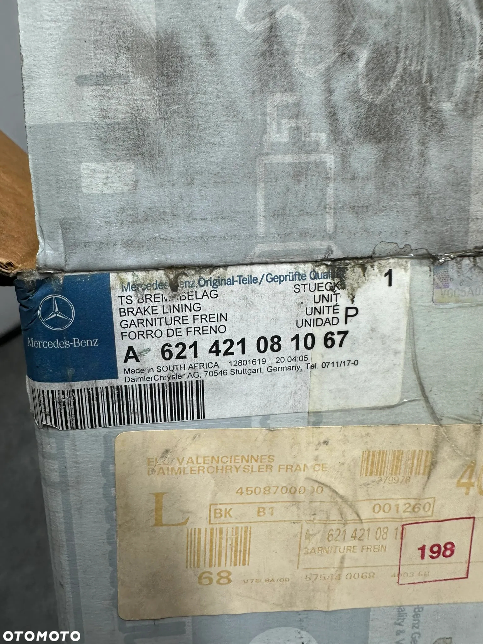 Zestaw okładzin hamulcowych Mercedes A 659423361067, A 621421081067 - 12