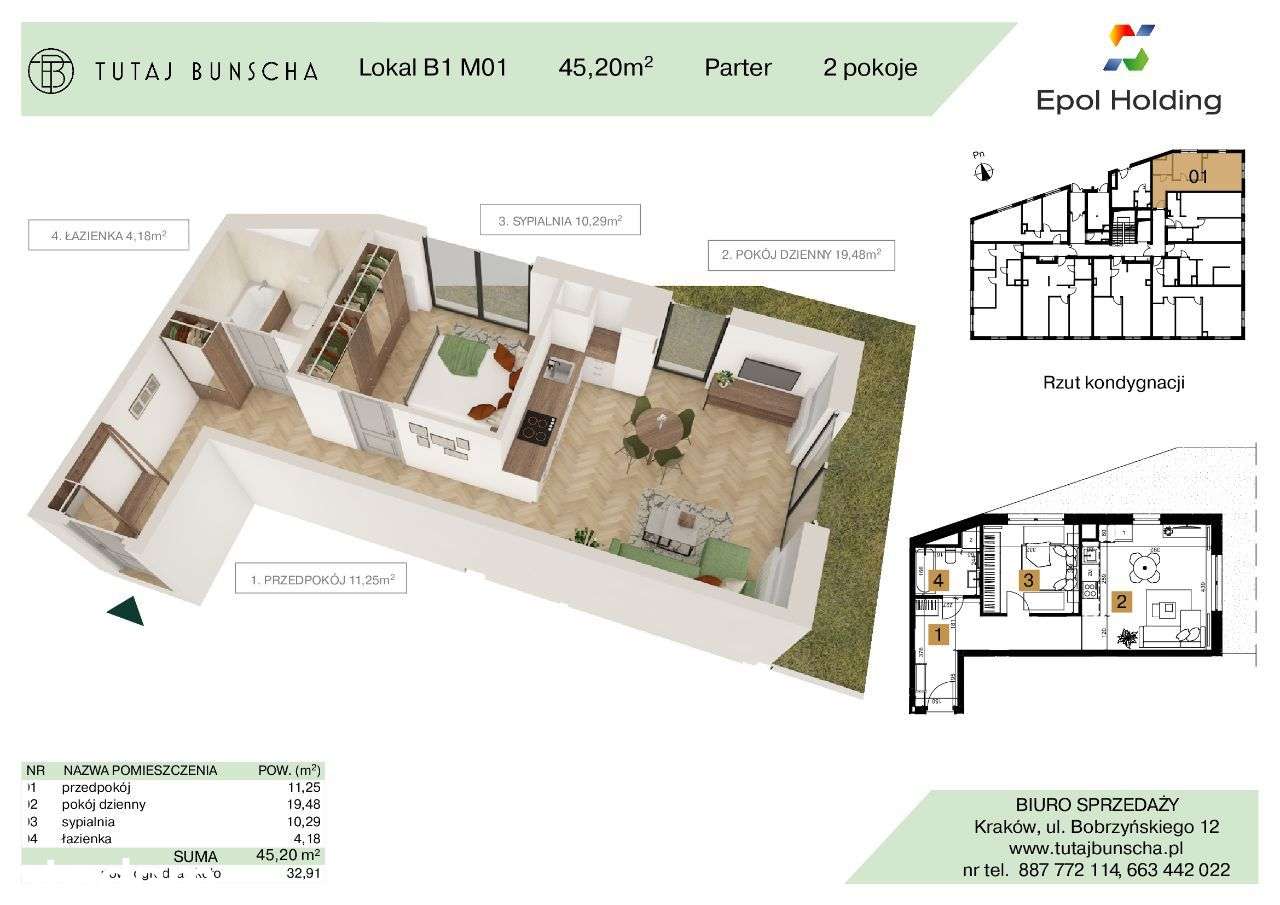 2-pokojowe 45 m2 z ogródkiem 32 m2 Bezpośrednio
