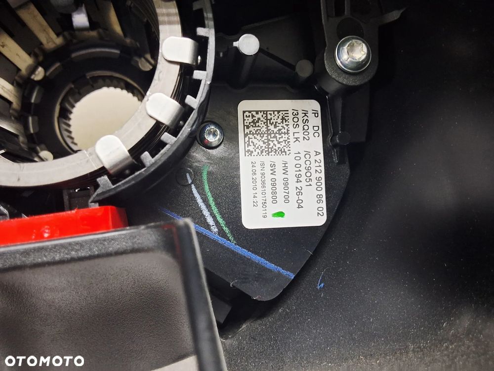 MERCEDES E-KLASA W212 E350 4MATIC MANETKI CZUJNIK KĄTA SKRĘTU TAŚMA ZWIJAK A2129008602 - 11