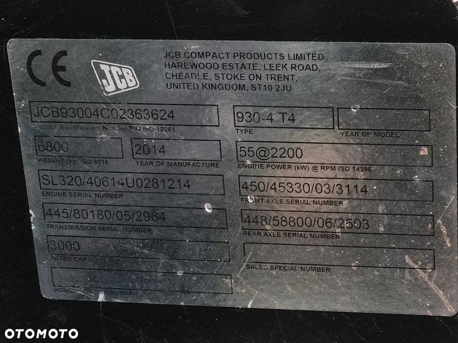 JCB 930-4 Wózek Widłowy 4X4 TERENOWYJAK NOWY! 2015r z Norwegii Hydrauliczny POSUW 2400mtg - 12