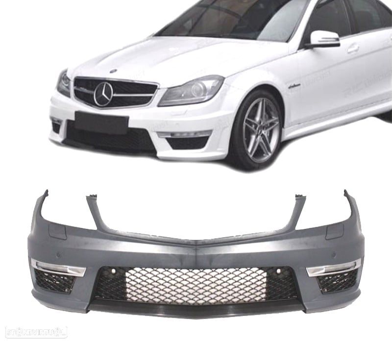 PÁRA-CHOQUES FRONTAL MERCEDES CLASE C W204 11-14 LOOK AMG C63 PDC - 1