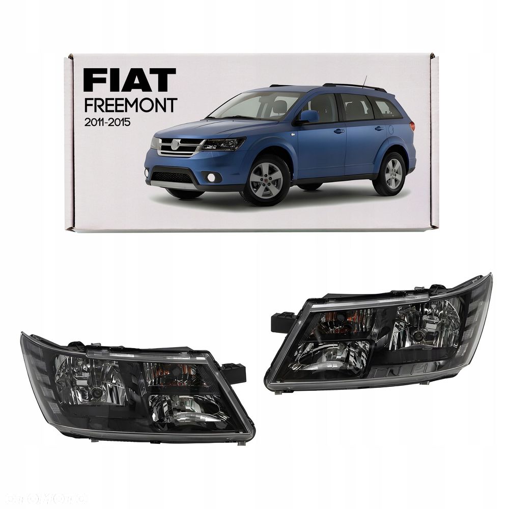 fiat freemont 2011-2015 lampy przednie czarne komplet 68200085ab europ - 1