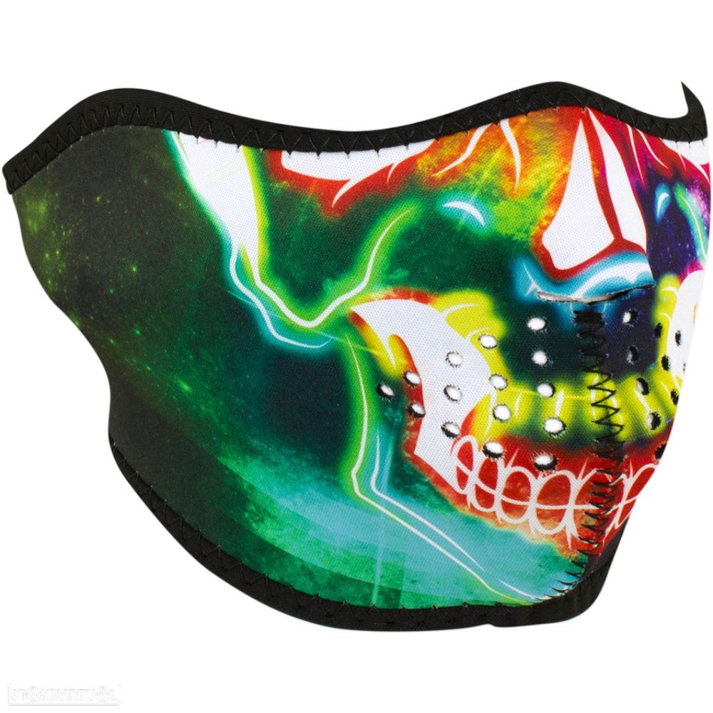 zan headgear half face mask neon skull one size 25030308 - 1