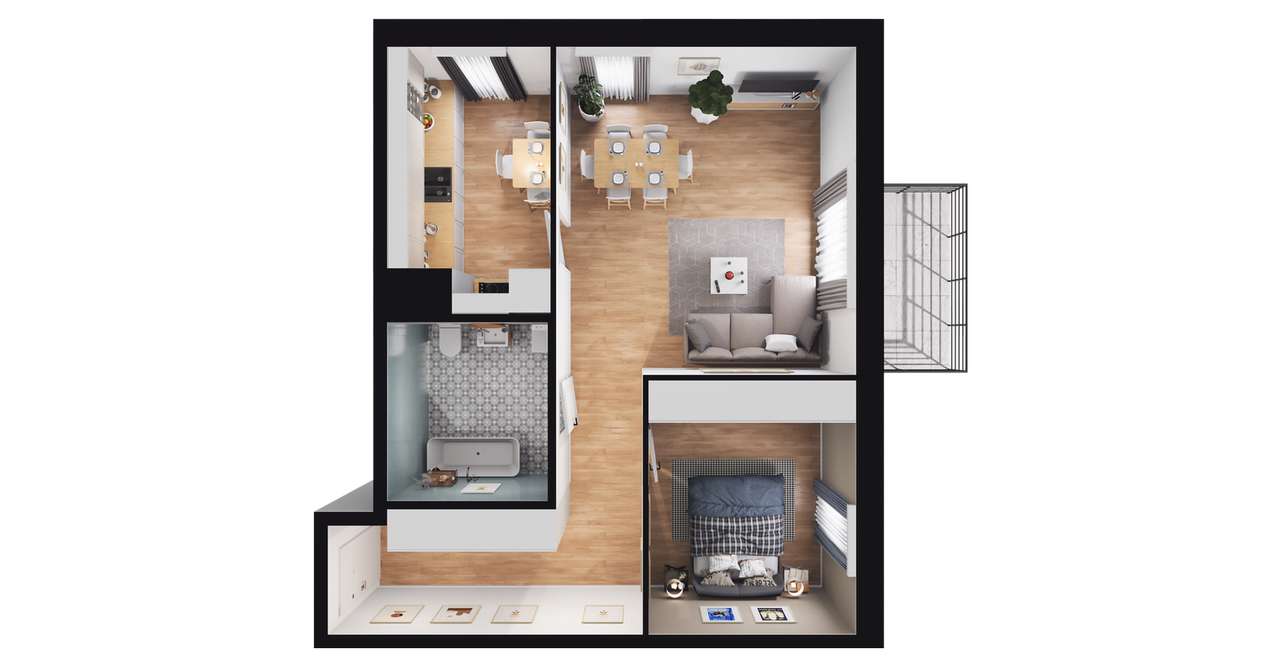 2-pokojowe mieszkanie 54m2 + balkon Bez Prowizji