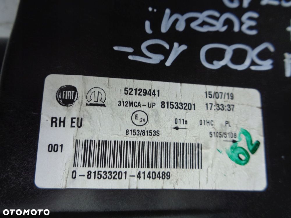 fiat 500 15- lift lampa prawa reflektor 52129441 - 15