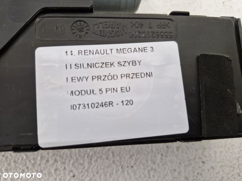 renault megane iii 3 silniczek szyby lewy przód 5 pin eu 807310246r - 3