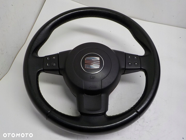 SEAT LEON II TOLEDO III KIEROWNICA SKÓRA MULTI AIRBAG PODUSZKA KIEROWCY