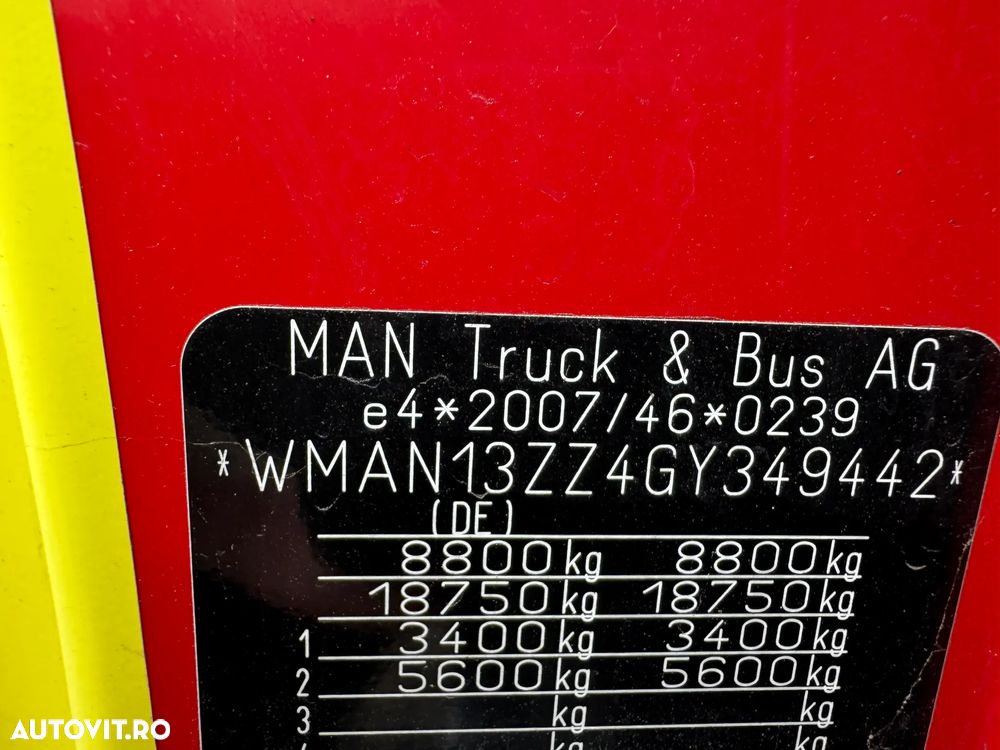 MAN TGL 8.180/P, platforma cu prelata, lift, factura externa - 22