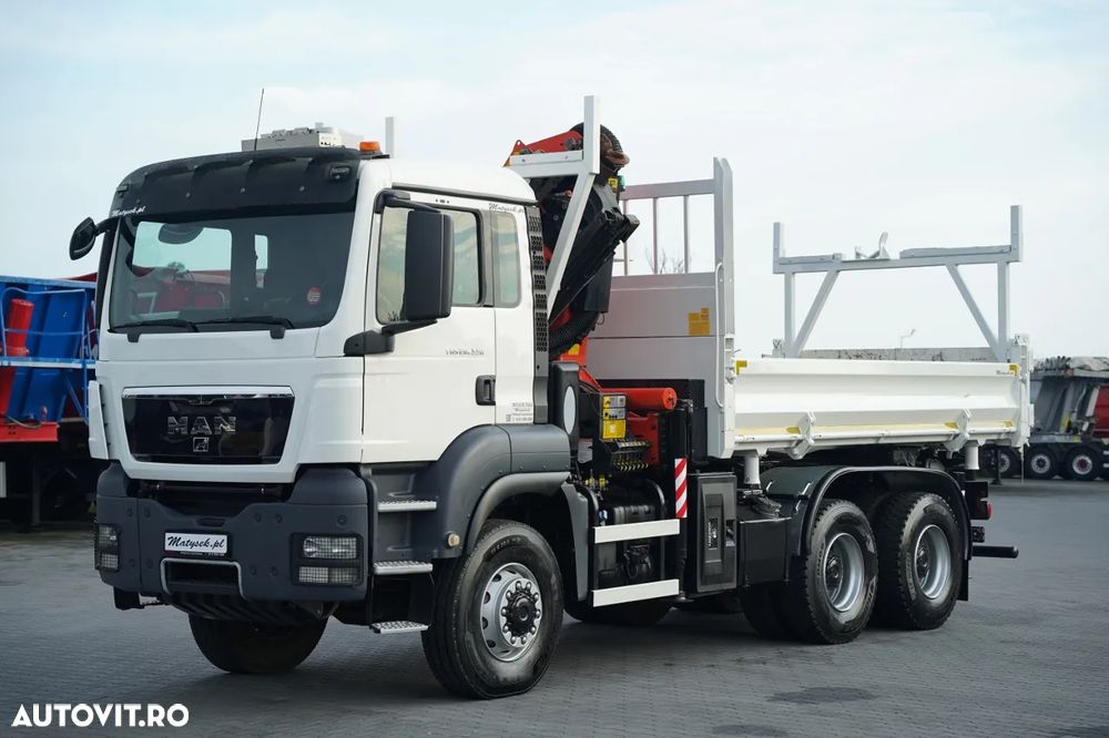 MAN TGS 26.440 / 6x4 / CAMION BASCULANTE / HIDROBID / BORDMATIC + PALFINGER PK 33002-EH / AUTOMAT / PILOT / EURO 5 - 12
