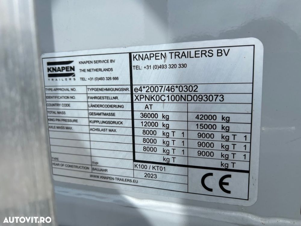Knapen Trailers Walking floor, 2023, podea 10 mm, 92 mc, factura externa - 10