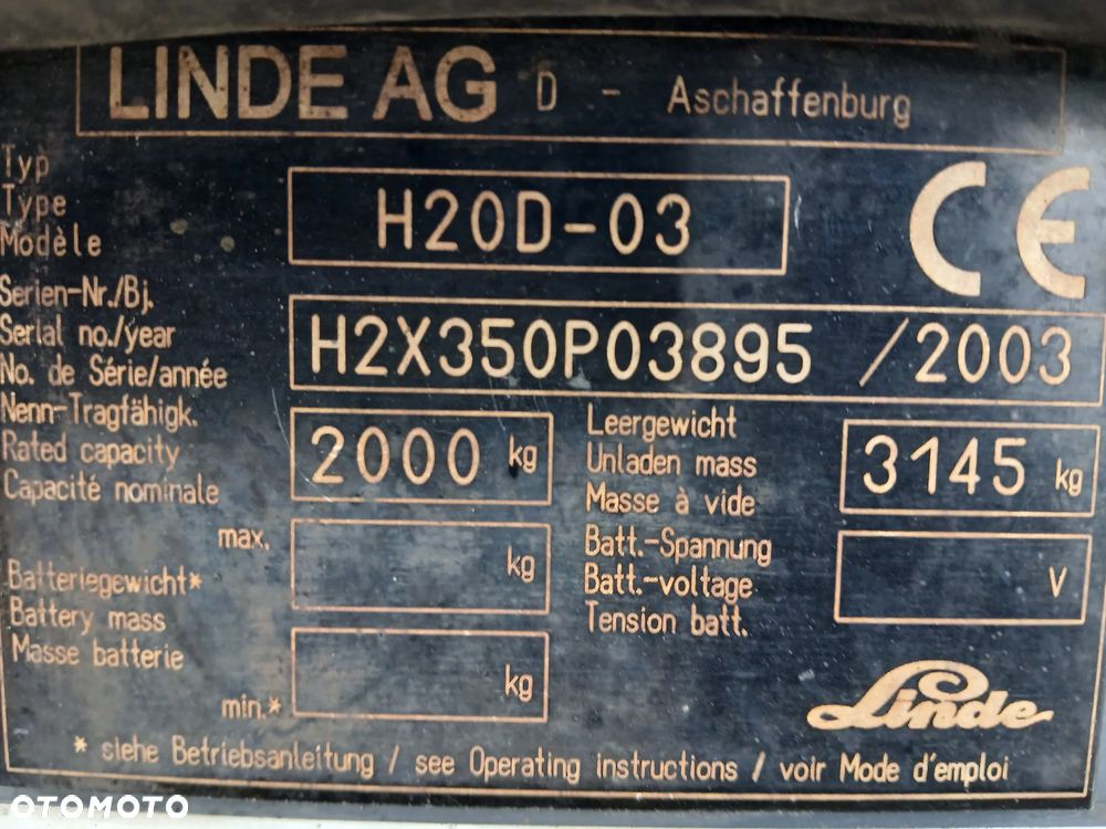 Linde H20D-03 2003rok model 350 przesuw z Niemiec - 19