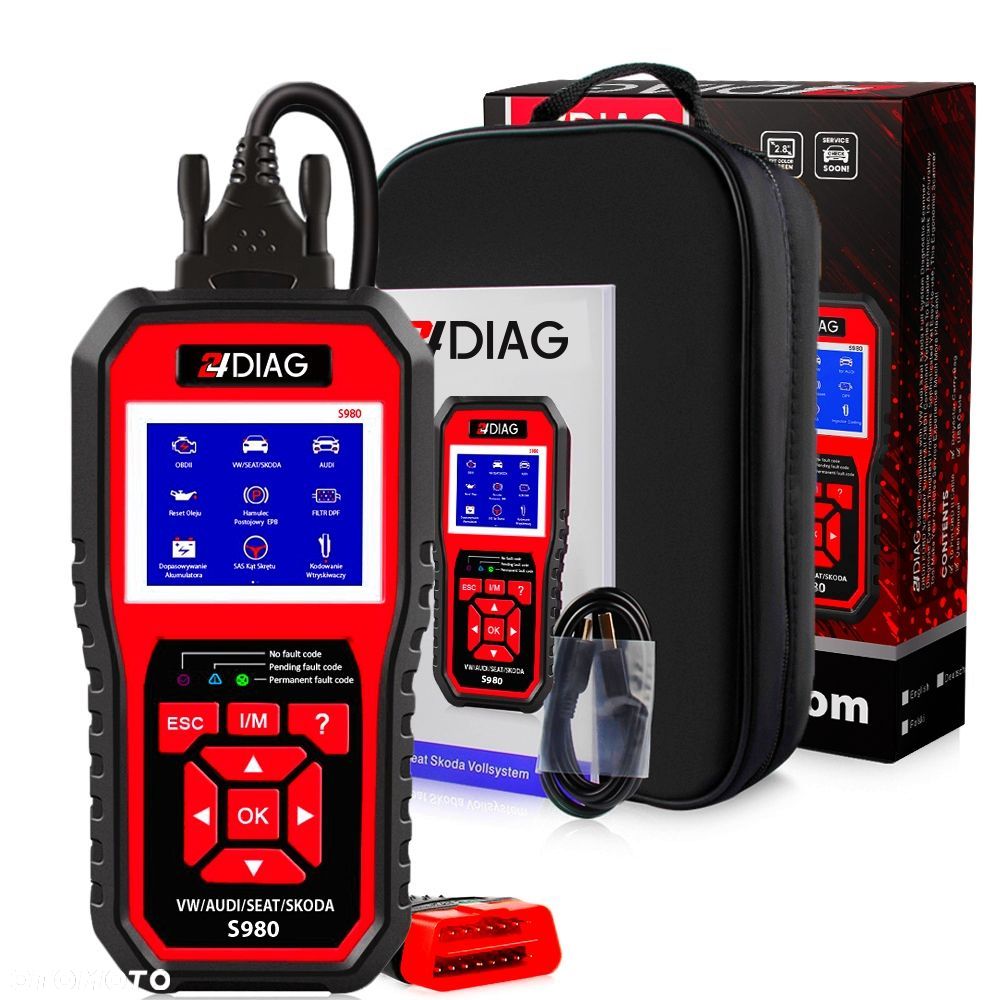 24DIAG S980 VAG INTERFEJS TESTER DIAGNOSTYCZNY VW AUDI SEAT SKODA - 1