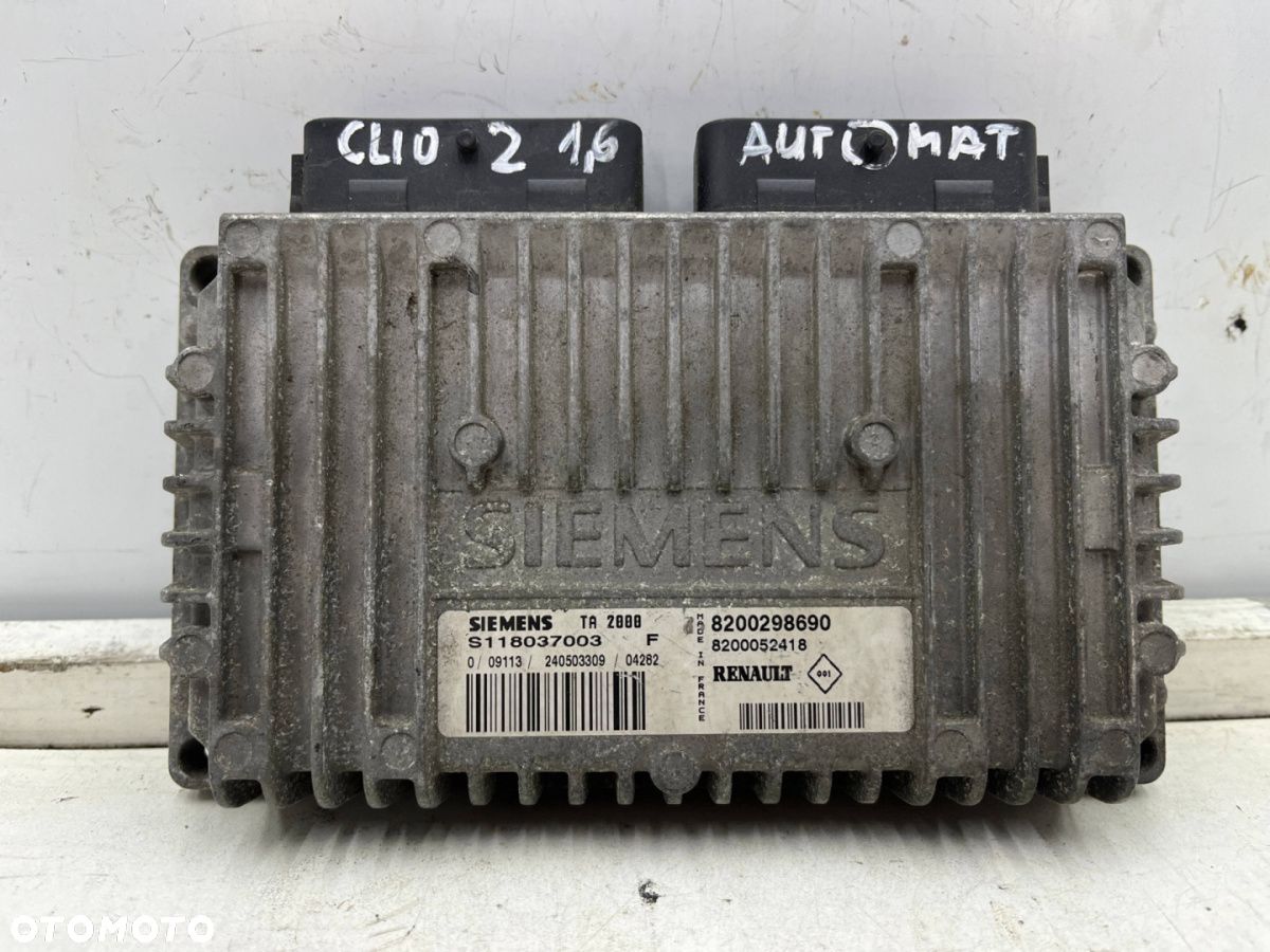 Komputer silnika Renault Clio II 98-12r. 1.6 benzyna sterownik ECU 8200298690 8200052418 - 1