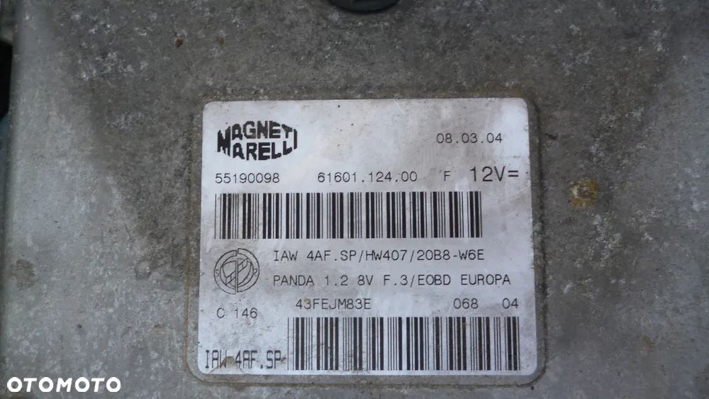 fiat panda II 1.1 8v immo zestaw startowy - 2