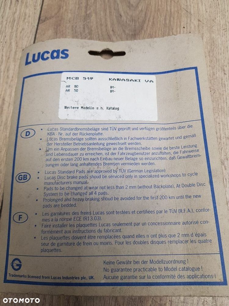 Klocki hamulcowe TRW-Lucas MCB 519 Vivacity Rieju TGB Kisbee - 6