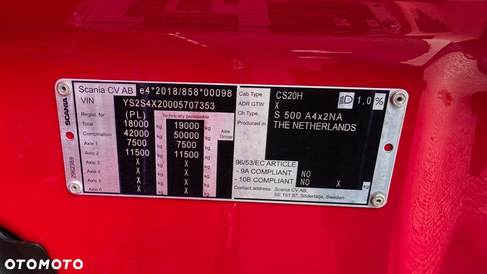 Scania //S500///2023///JEDYNE 311TYŚ KM ///RETARDER///FULL LED///ORUROWANIE/// ZABUDOWY MIĘDZYOSIOWE///ALUMINIOWE FELGI///KLIMATYZACJA POSTOJOWA/// WYŚWIETLACZ OBCIĄŻENIA///STAN BARDZO DOBRY. - 38