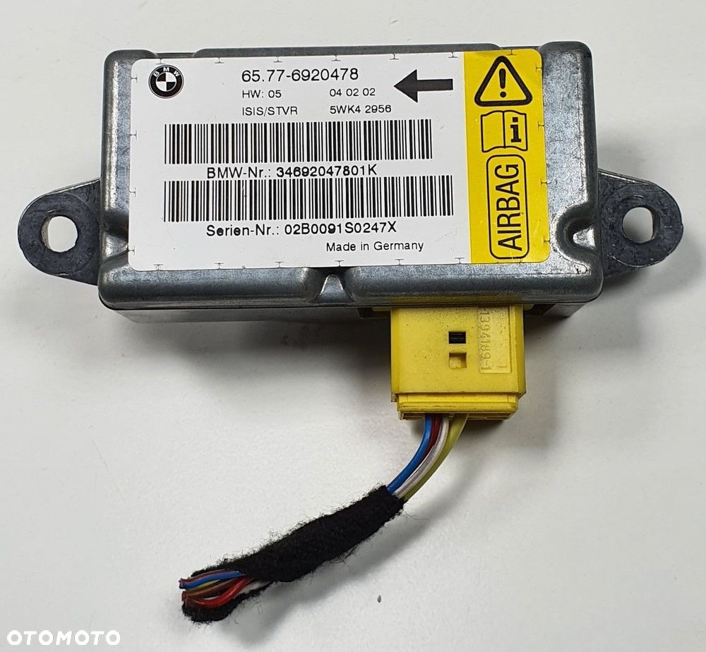 MODUŁ STEROWNIK SENSOR AIRBAG BMW 7 E65 6920478 - 1